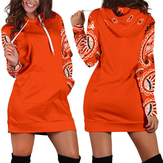 Perfect Orange Bandana Hoodie Dress