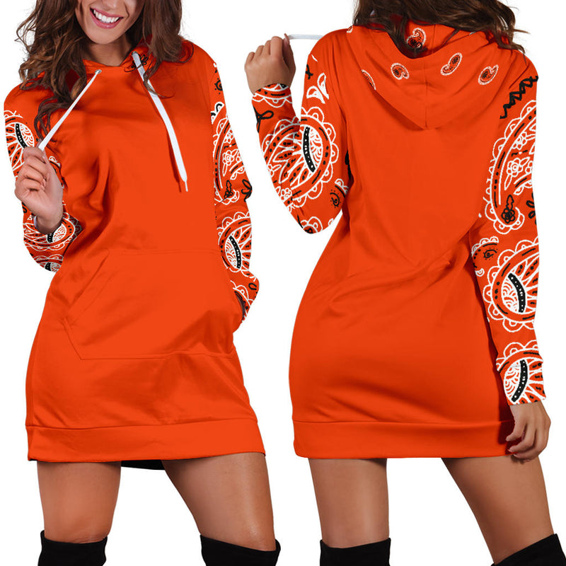 Perfect Orange Bandana Hoodie Dress