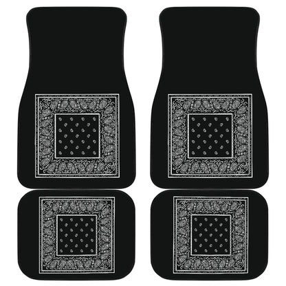 Quad Black Bandana Car Mats - Minimal