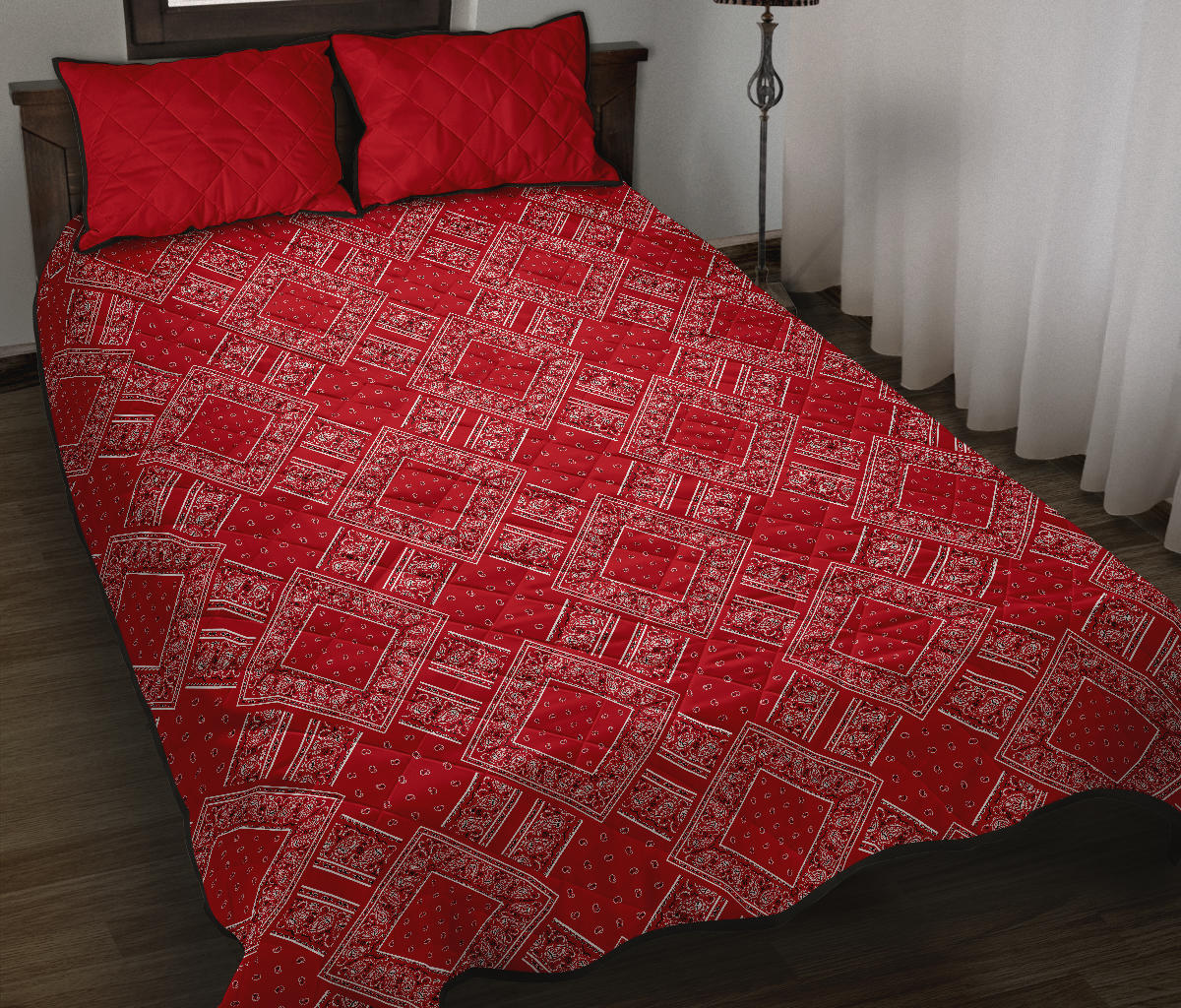 Quilt Set - Classic Red Bandana DB Quilt w/Shams