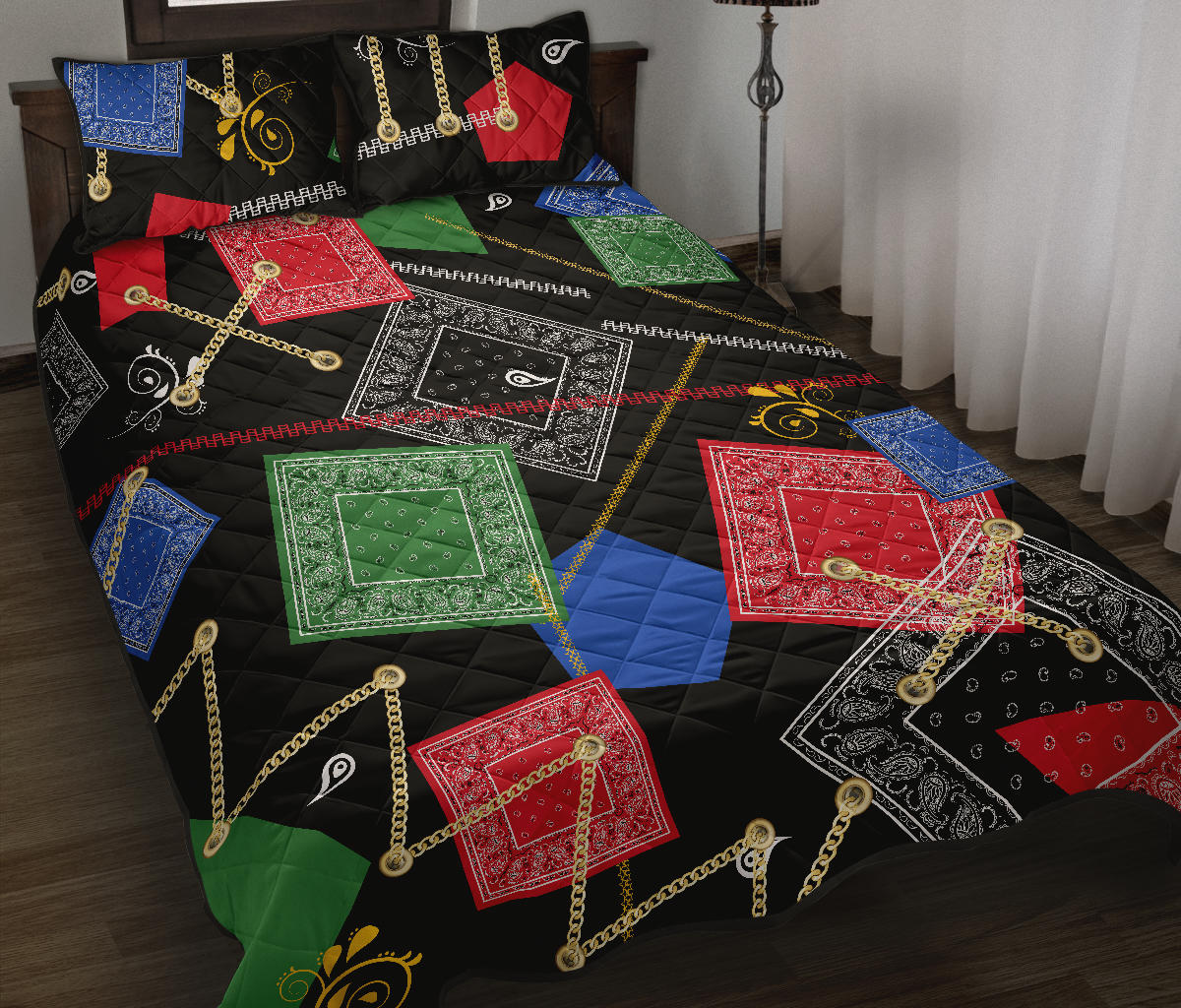Quilt Set - Abstract Harmony Bandana Bed Quilt w/Shams