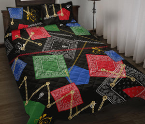 Abstract Harmony Bandanas Bed Quilts with Shams
