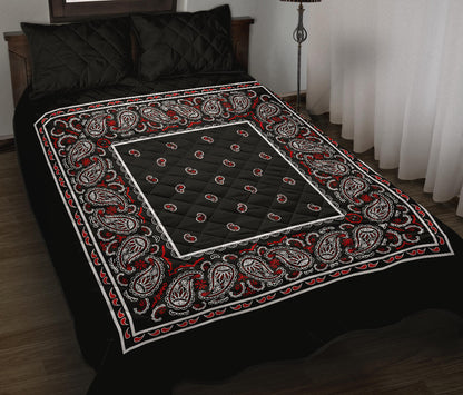 Quilt Set - Wicked Black Bandana Quilt w/Shams