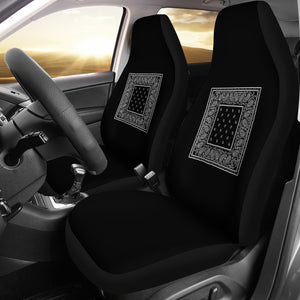 black patch work car seat cover