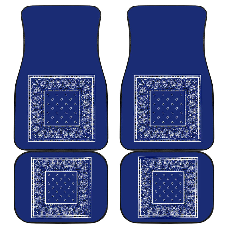 Quad Royal Blue Bandana Car Mats - Minimal