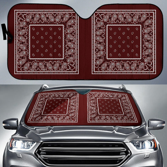 burgundy bandana hot rod car window shade