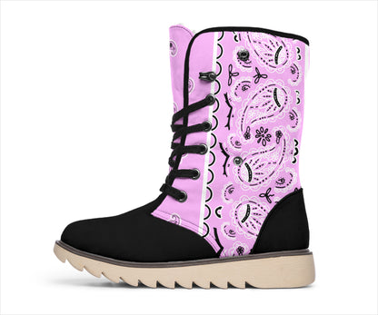 Light Pink Bandana Women's Winter Boots