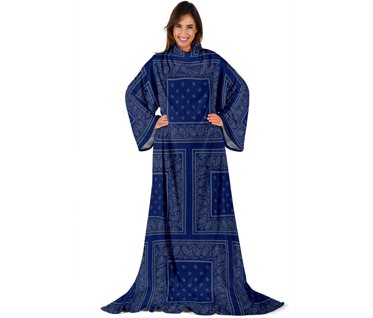 Blue and Gray Bandana Monk Blankets