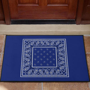 blue bandana door mat