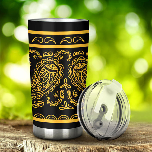 black gold team drinking tumbler