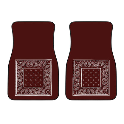 Dual Burgundy Bandana Car Mats - Minimal