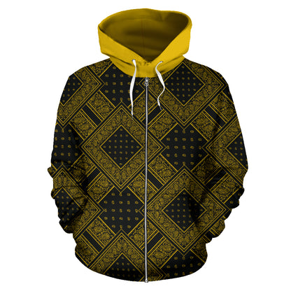 black and gold zip hoodie