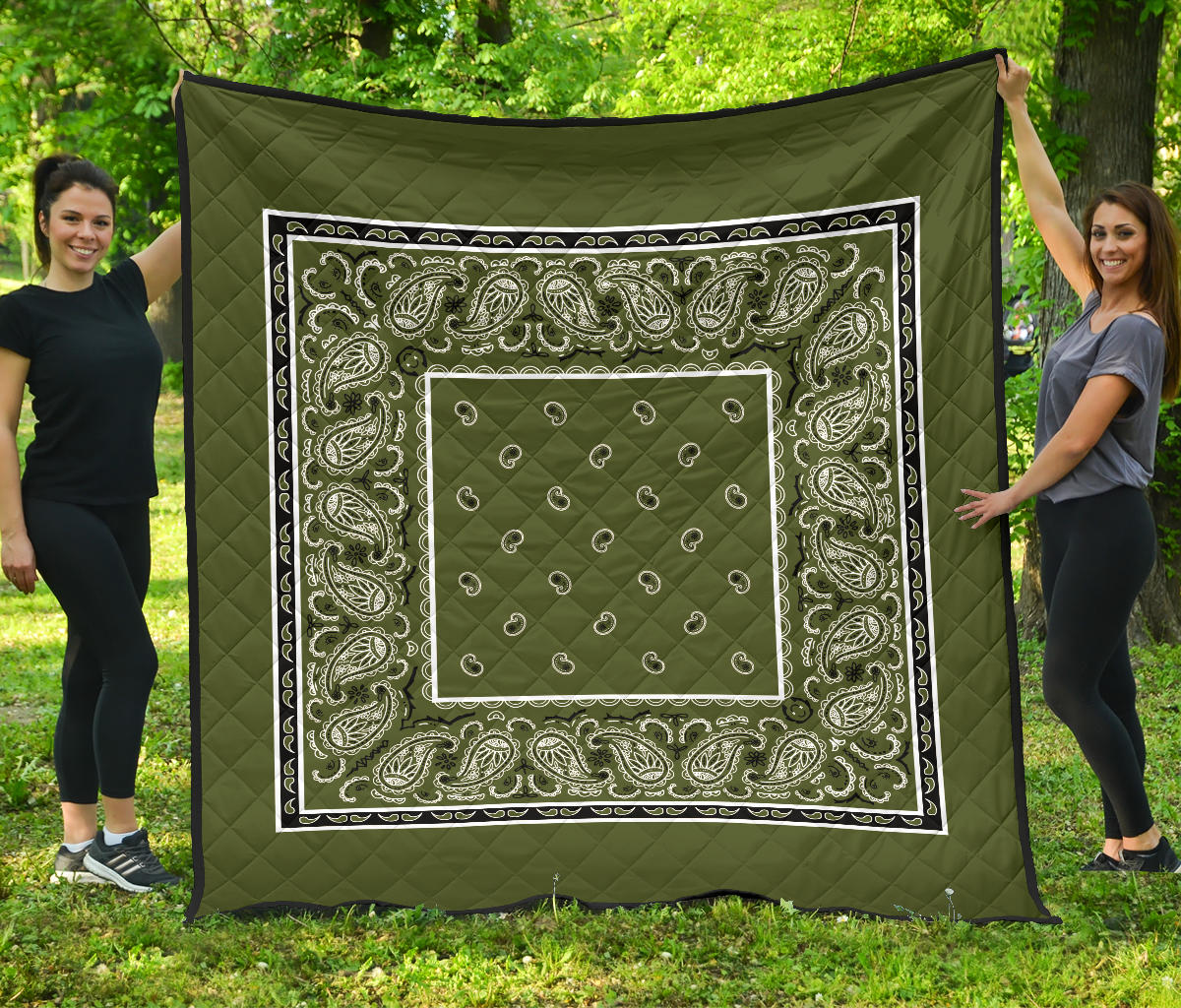 Quilt - Army Green Bandana Quilt