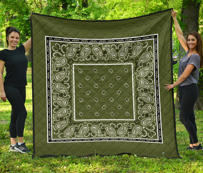 Quilt - Army Green Bandana Quilt
