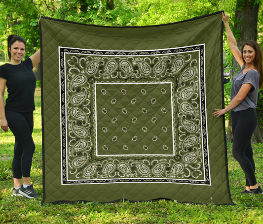 Quilt - Army Green Bandana Quilt