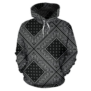 black bandana print hoodie