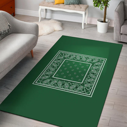 Classic Green Bandana Area Rugs - Minimal