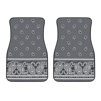 Dual Classic Gray Bandana Car Mats - Fancy