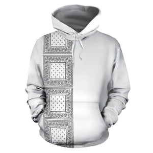 white bandana pullover front hoodie