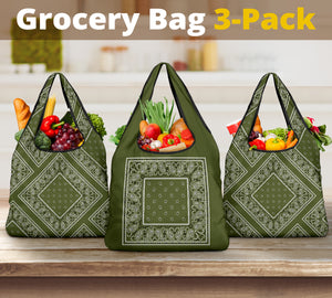 bandana grocery bag 3 pack