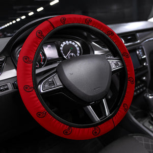 red and black paisley steering wheel cover
