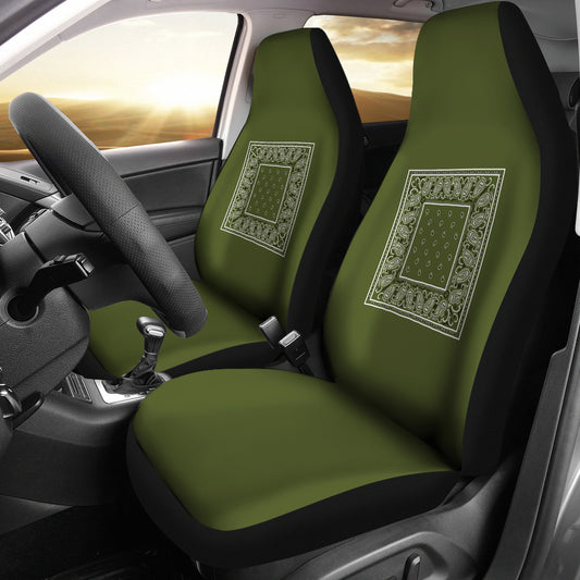 Army Green Bandana Car Seat Covers - Minimal