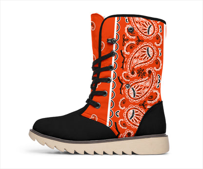 Perfect Orange Bandana Women's Winter Boots