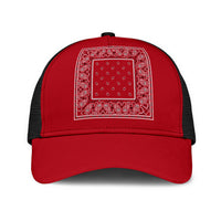 Classic Red Bandana Simple Mesh Back Cap