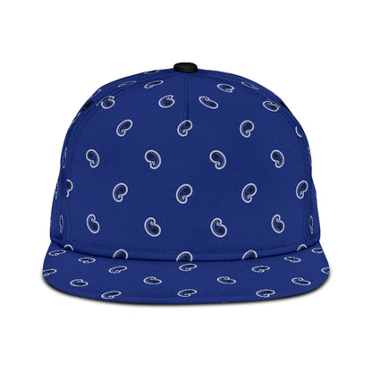 Royal Blue Paisley Snapback Cap