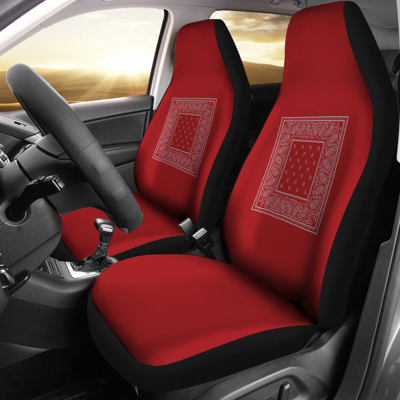 Red and gray car seat cover