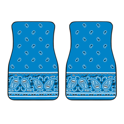 Dual Sky Blue Bandana Car Mats - Fancy