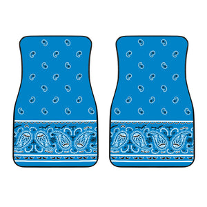 Dual Sky Blue Bandana Car Mats - Fancy