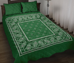 Classic Green Bandana Bed Quilts with Shams