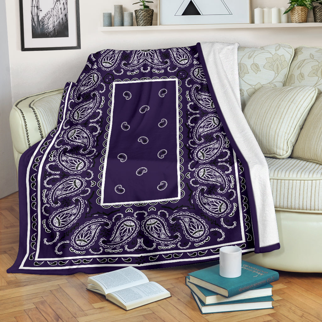 Royal Purple Bandana Throw Blanket