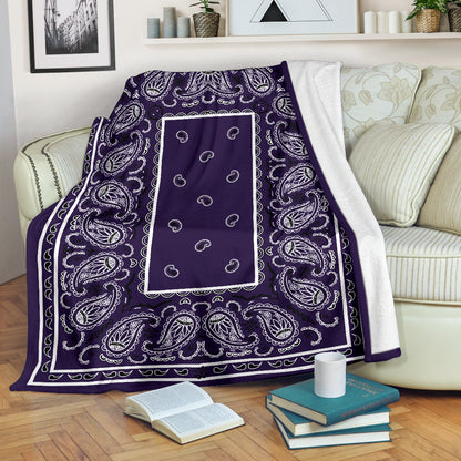 Royal Purple Bandana Throw Blanket