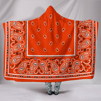 Orange Bandana Hooded Blanket
