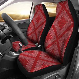 Red and gray car seat covers