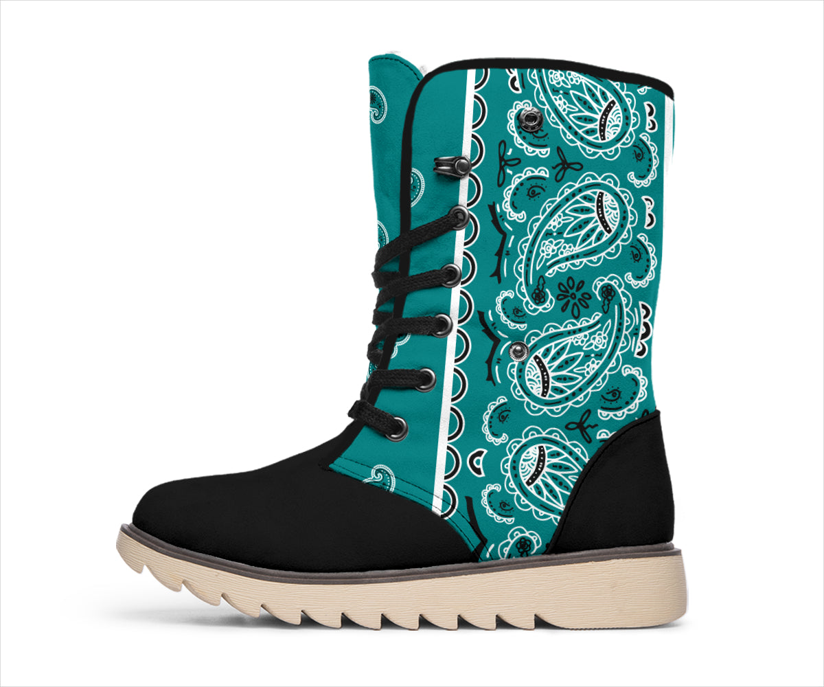 Teal Bandana Women's Winter Boots