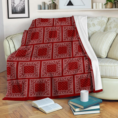 Maroon Bandana Patch Throw Blanket