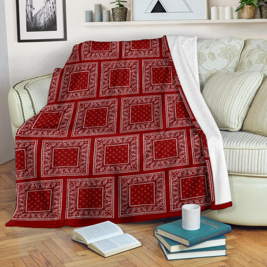 Maroon Bandana Patch Throw Blanket