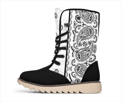 White Bandana Women's Winter Boots