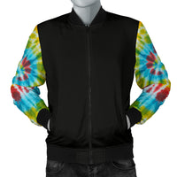 Men's Tie Dye Swirl Bandana Sleeved Bomber Jacket