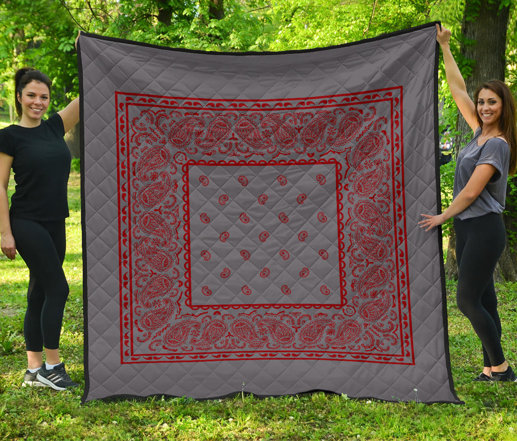Gray and Red Bandana Quilts