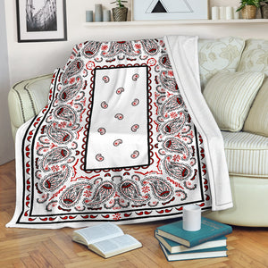 White Bandana Throw Blanket