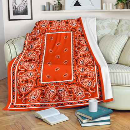 Orange Bandana Throw Blanket