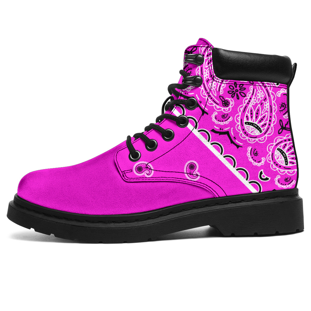 pink bandana boots for women