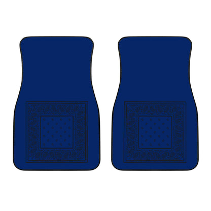 Dual Blue and Black Bandana Car Mats - Minimal