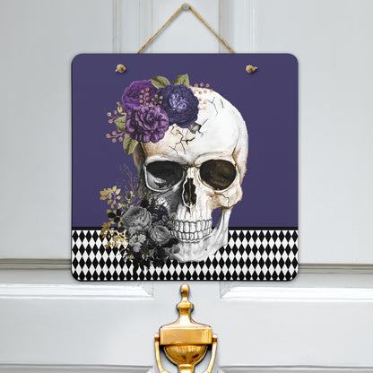 happy skull door signs