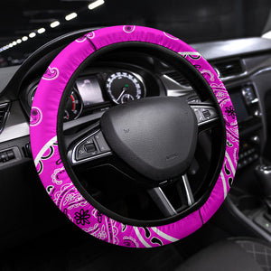 pink bandana car steering wheel cover
