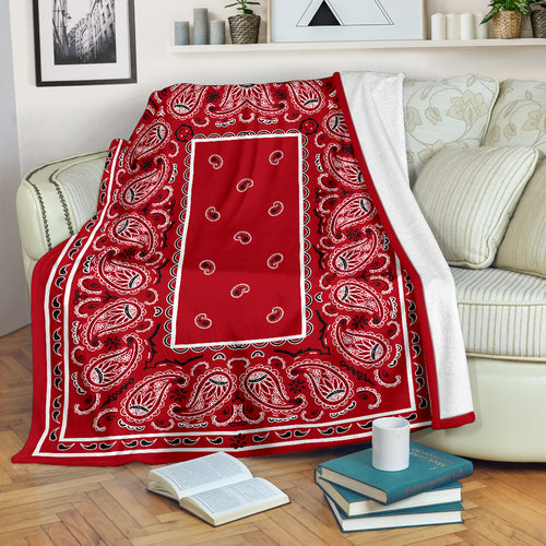 Ultra Plush Classic Red Bandana Blanket